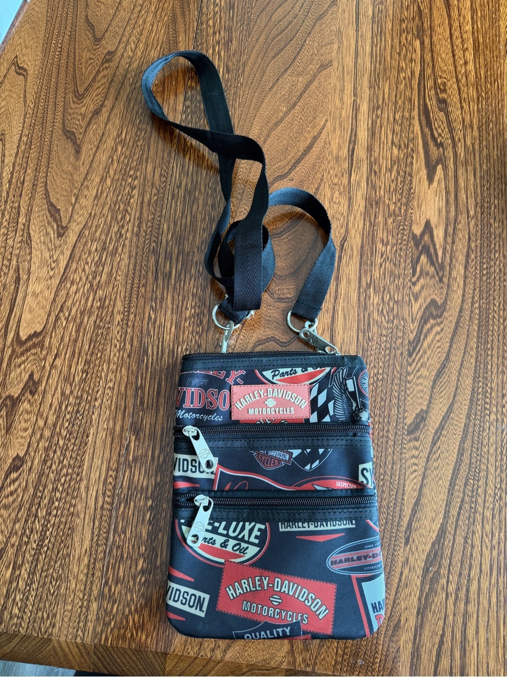 Harley-Davidson Black & Red Logo Crossbody Bag
